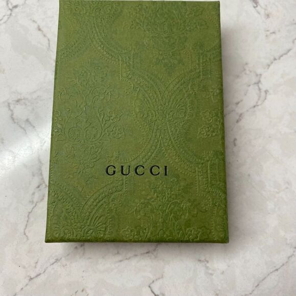Gucci Green Damask Embossed Cardboard Mini Empty Box Only L 5"x W 3.5"x H 1.2" - Picture 1 of 6